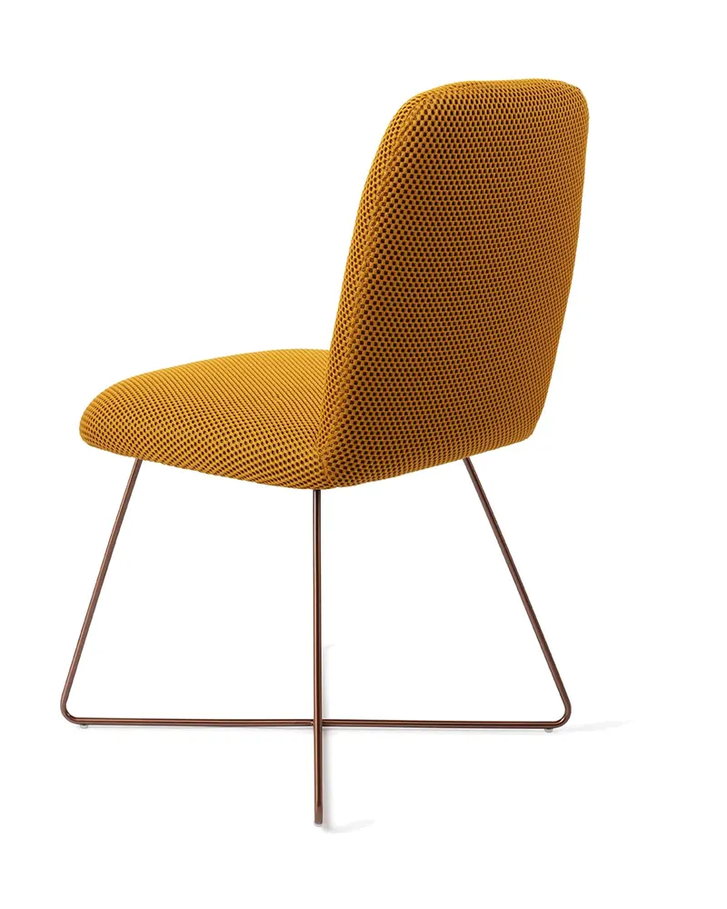 Taiwa Esszimmerstuhl von Jesper Home in Groovy Garam, Cross, Roségold, Ansicht 4