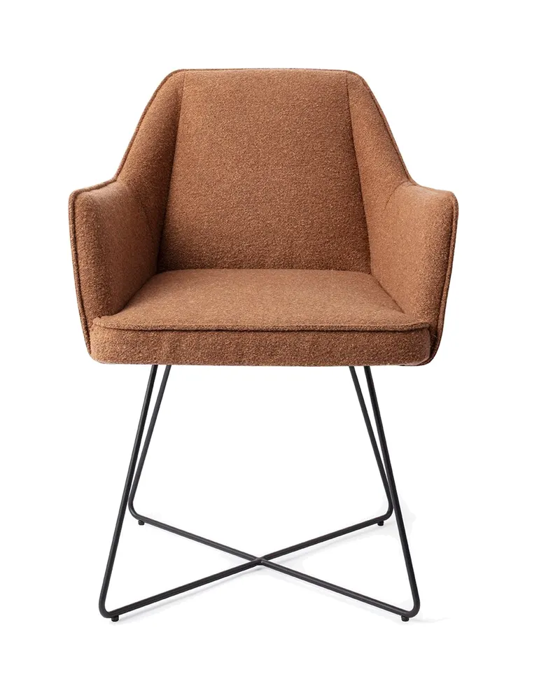 Tome Esszimmerstuhl von Jesper Home in Cinnamon Bun, Cross, Schwarz, Ansicht 1