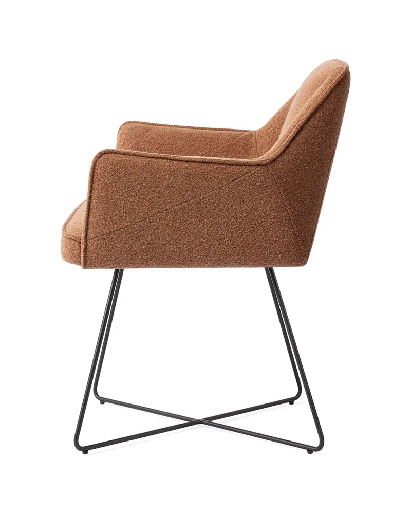 Tome Esszimmerstuhl von Jesper Home in Cinnamon Bun, Cross, Schwarz, Ansicht 2