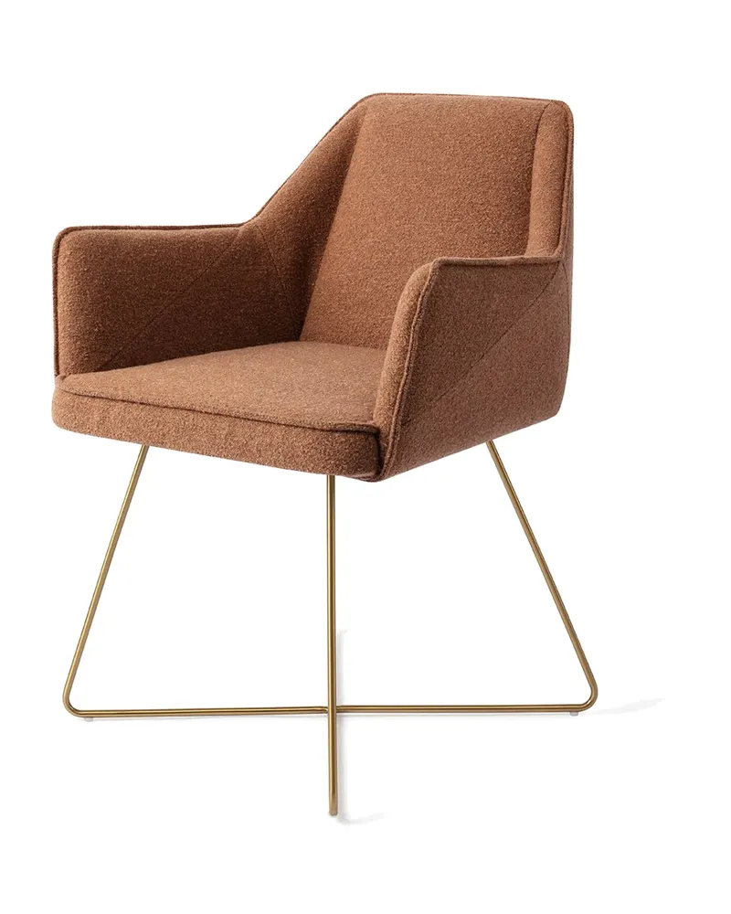Tome Esszimmerstuhl von Jesper Home in Cinnamon Bun, Cross, Gold, Ansicht 3