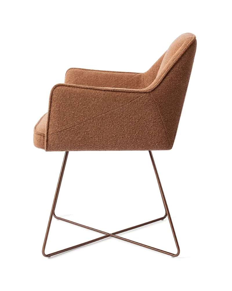 Tome Esszimmerstuhl von Jesper Home in Cinnamon Bun, Cross, Roségold, Ansicht 2