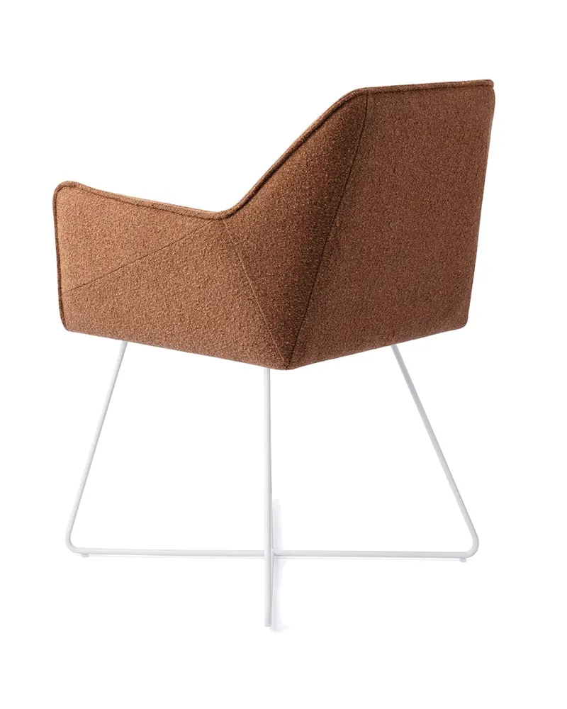 Tome Esszimmerstuhl von Jesper Home in Cinnamon Bun, Cross, Weiß, Ansicht 4