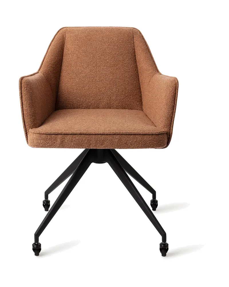 Tome Esszimmerstuhl von Jesper Home in Cinnamon Bun, Glide, Schwarz, Ansicht 1