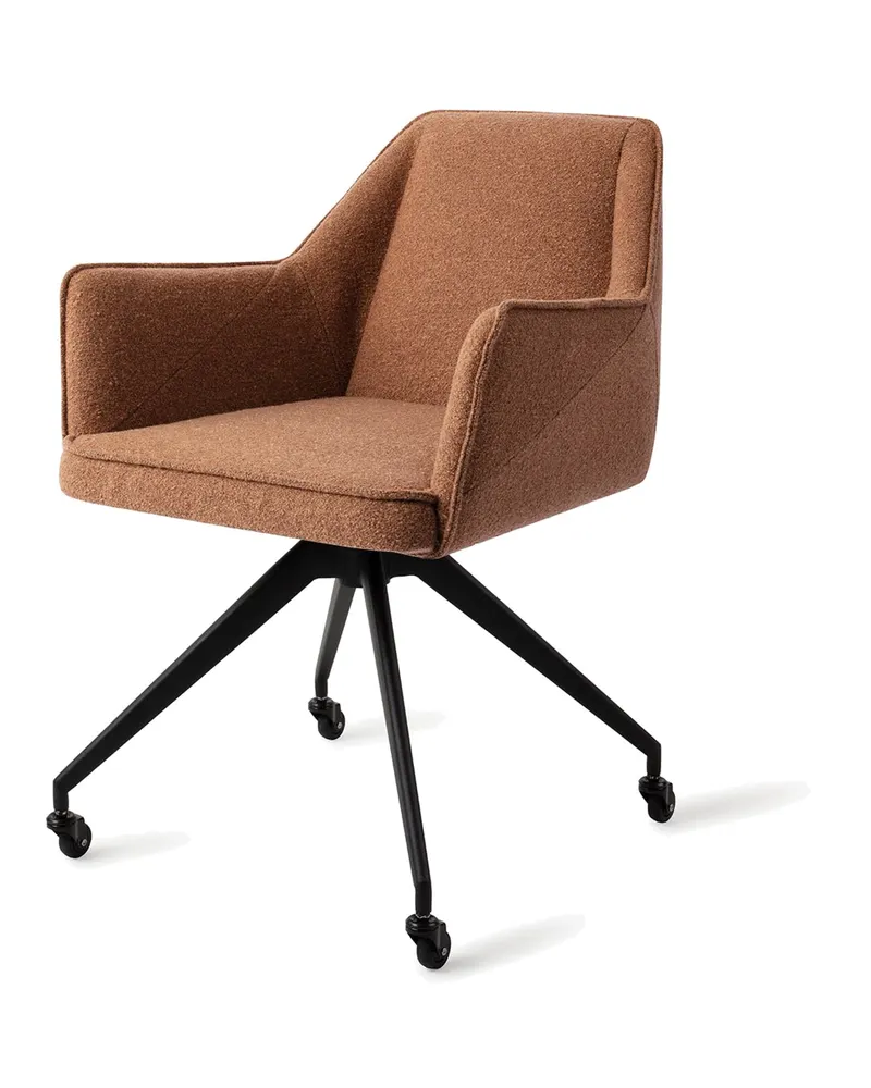 Tome Esszimmerstuhl von Jesper Home in Cinnamon Bun, Glide, Schwarz, Ansicht 3