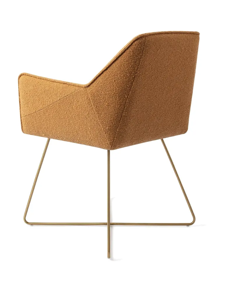 Tome Esszimmerstuhl von Jesper Home in Masai Giraffe, Cross, Gold, Ansicht 4