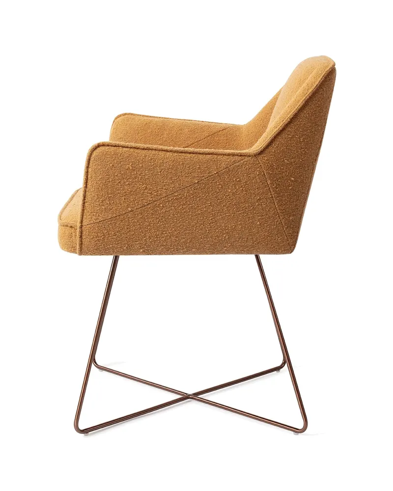 Tome Esszimmerstuhl von Jesper Home in Masai Giraffe, Cross, Roségold, Ansicht 2