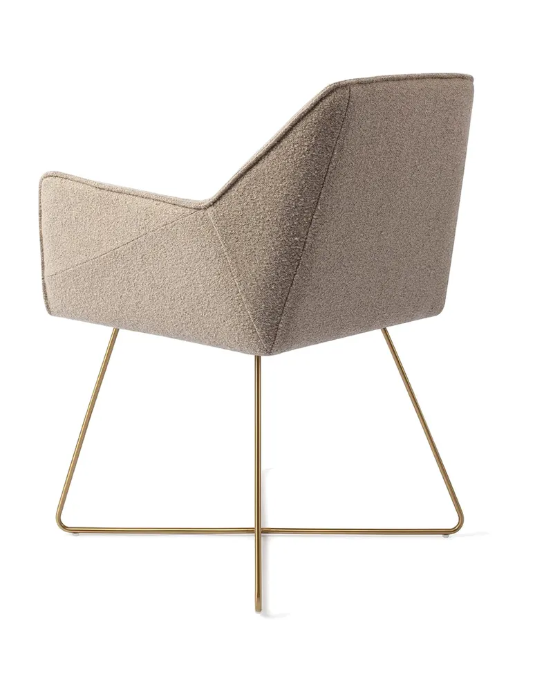 Tome Esszimmerstuhl von Jesper Home in Great Greige, Cross, Gold, Ansicht 4