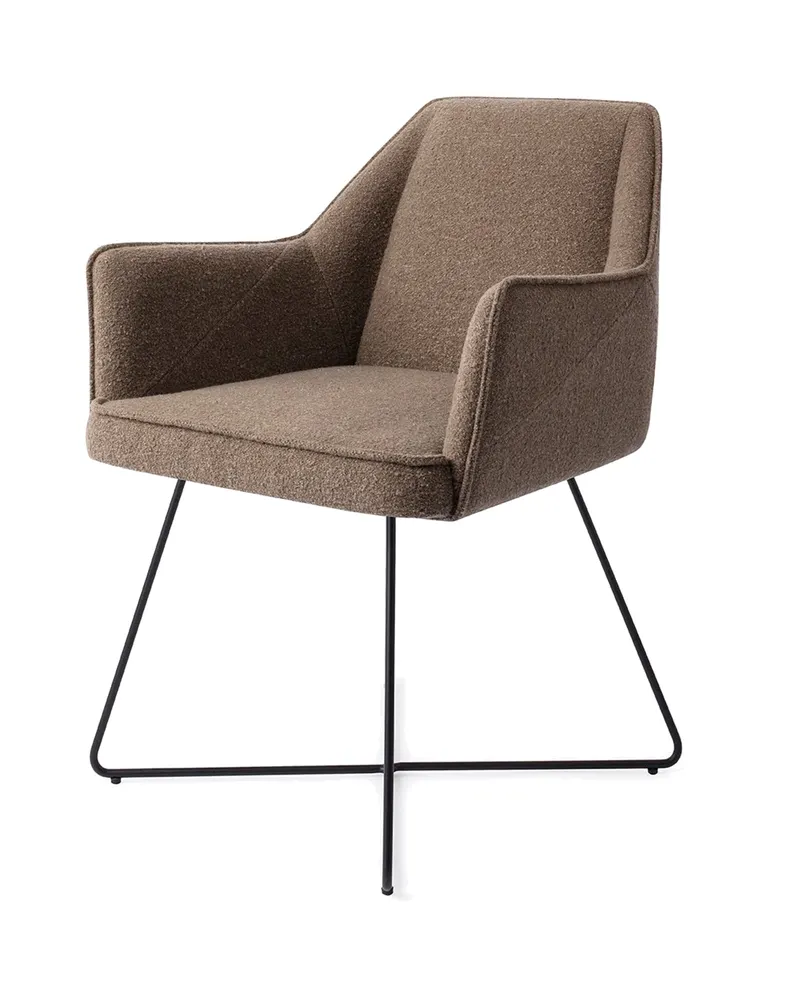 Tome Esszimmerstuhl von Jesper Home in Idaho Potato, Cross, Schwarz, Ansicht 3