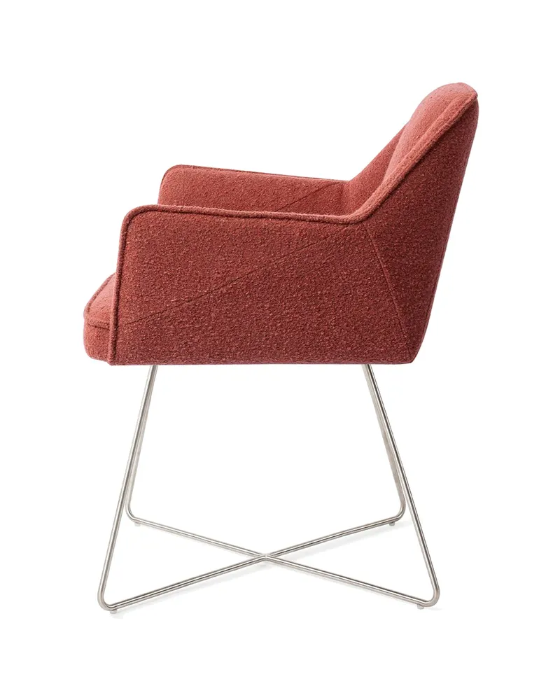 Tome Esszimmerstuhl von Jesper Home in Shabby Saffron, Cross, Edelstahl, Ansicht 2