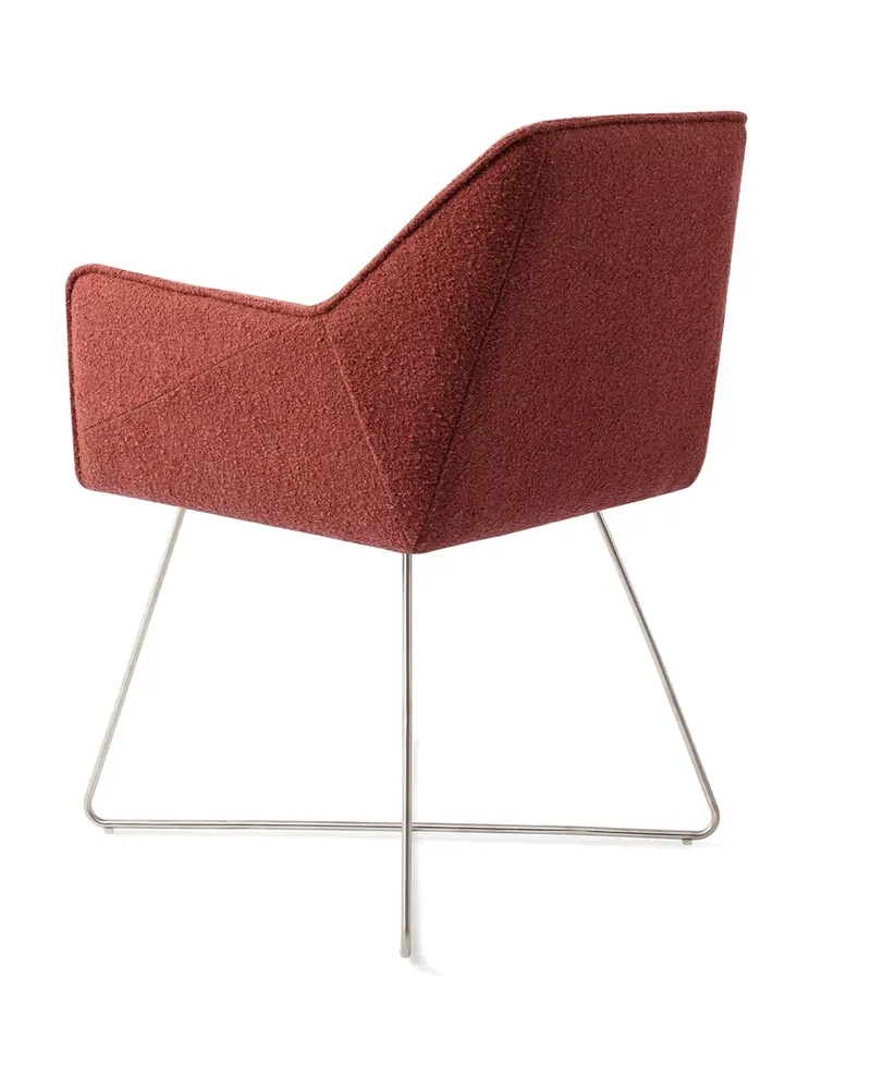 Tome Esszimmerstuhl von Jesper Home in Shabby Saffron, Cross, Edelstahl, Ansicht 4