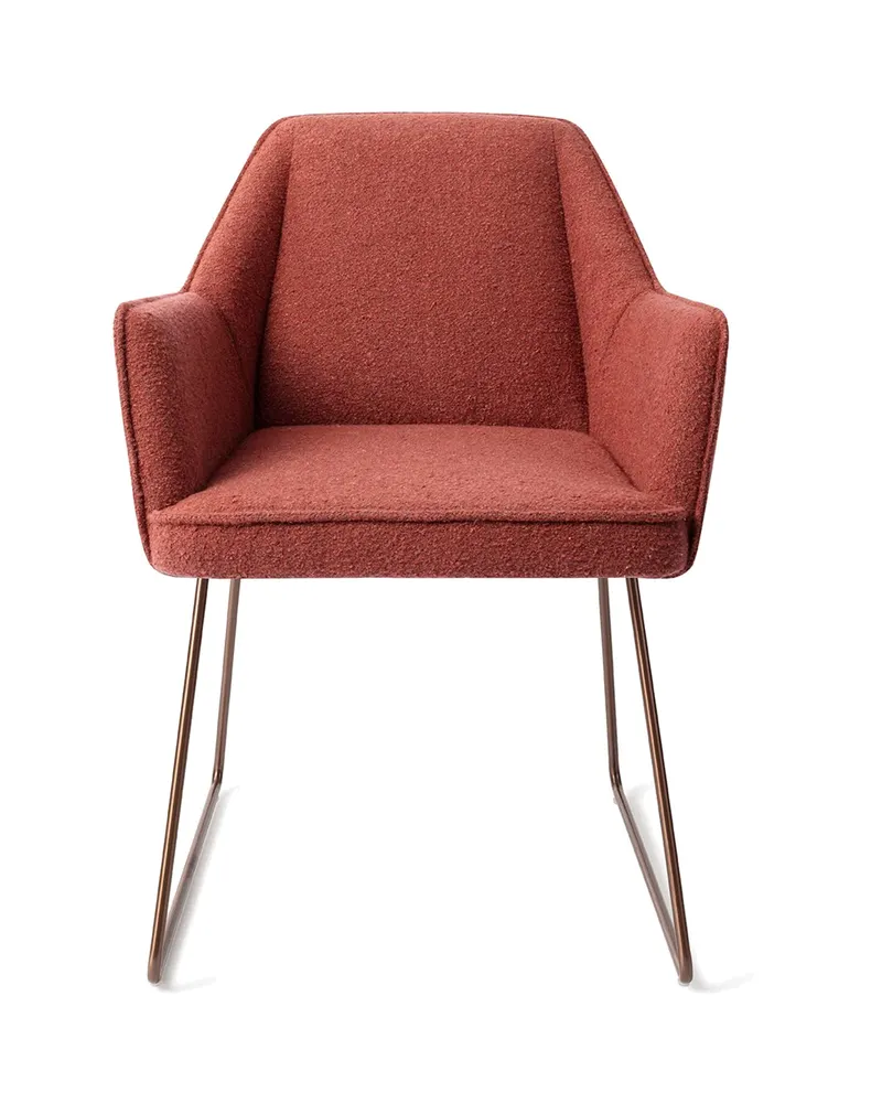 Tome Esszimmerstuhl von Jesper Home in Shabby Saffron, Slide, Roségold, Ansicht 1