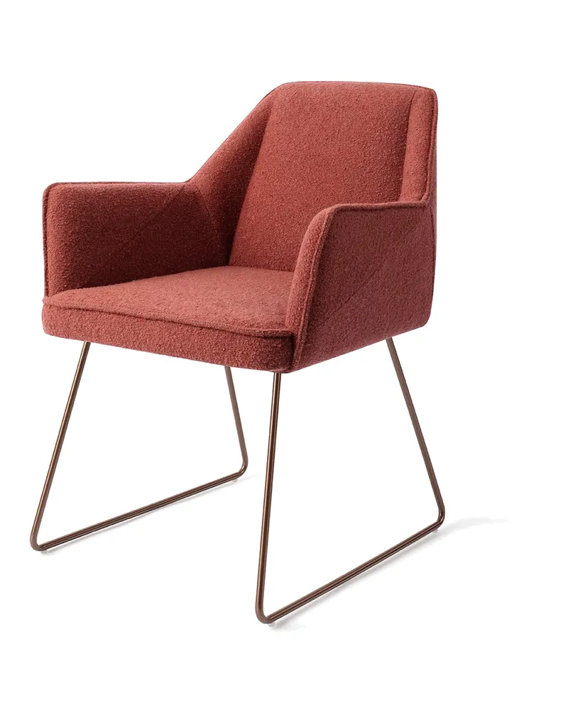 Tome Esszimmerstuhl von Jesper Home in Shabby Saffron, Slide, Roségold, Ansicht 3