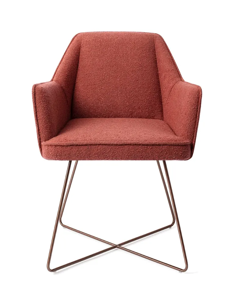 Tome Esszimmerstuhl von Jesper Home in Shabby Saffron, Cross, Roségold, Ansicht 1