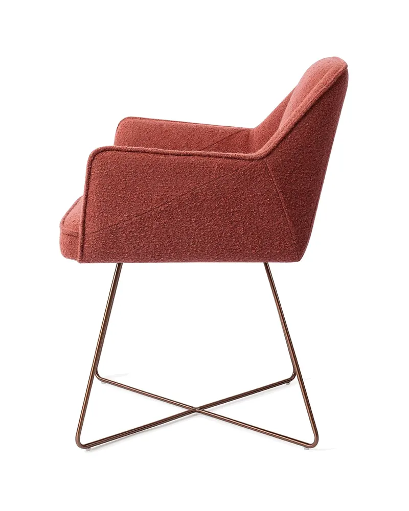 Tome Esszimmerstuhl von Jesper Home in Shabby Saffron, Cross, Roségold, Ansicht 2