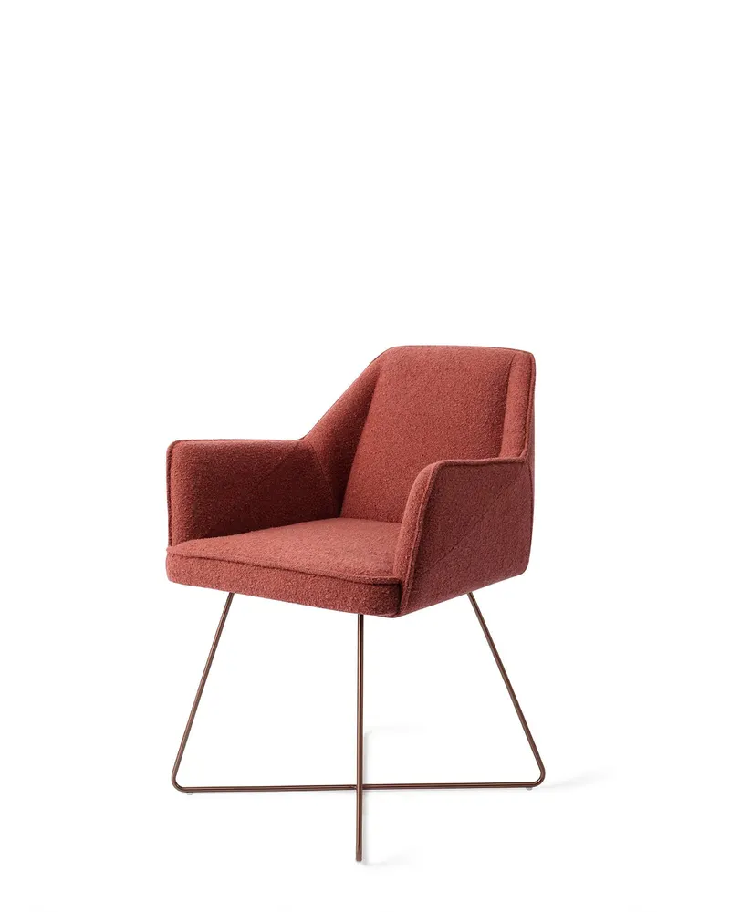 Tome Esszimmerstuhl von Jesper Home in Shabby Saffron, Cross, Roségold, Ansicht 3