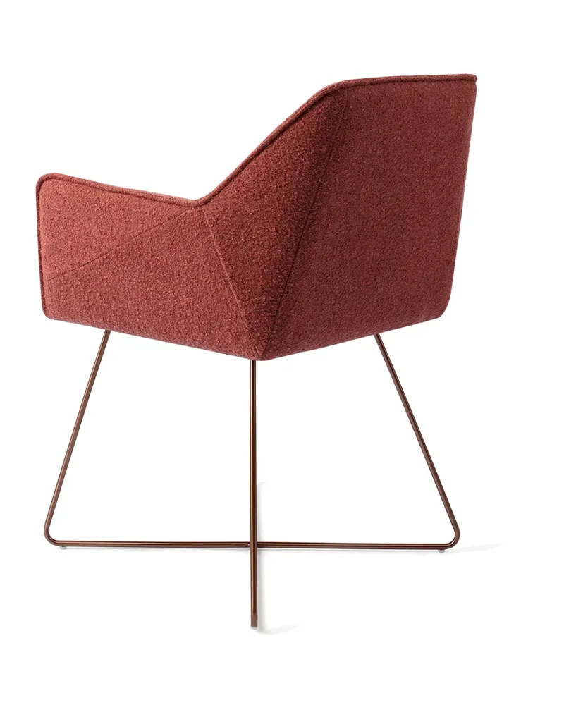 Tome Esszimmerstuhl von Jesper Home in Shabby Saffron, Cross, Roségold, Ansicht 4