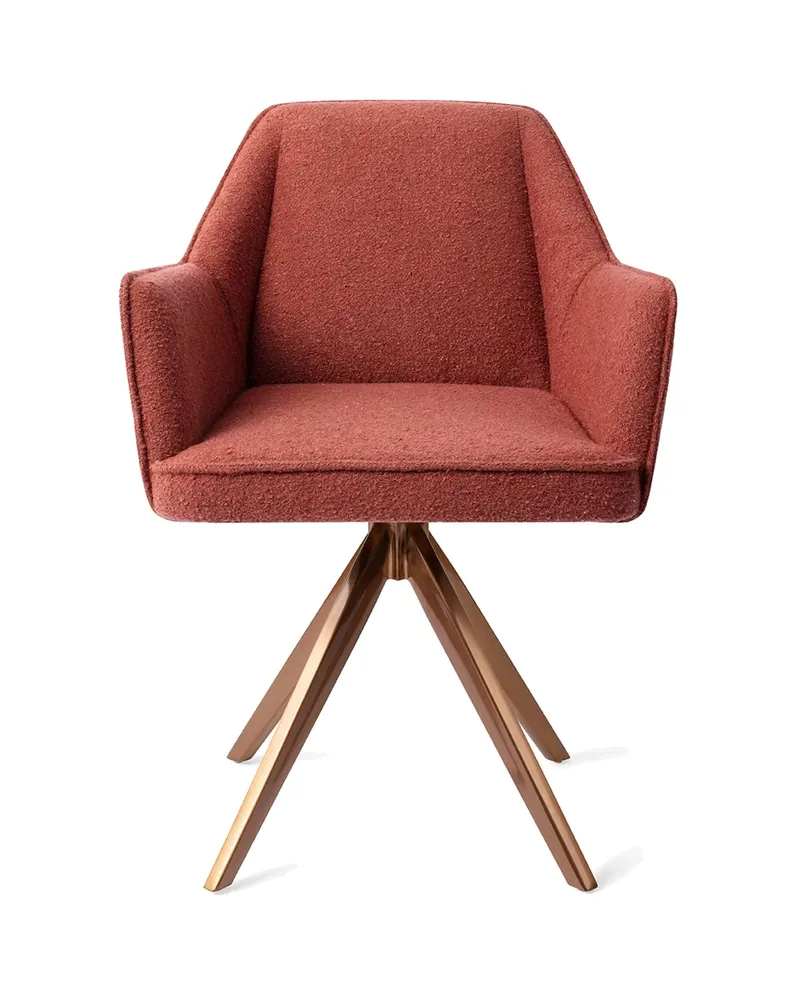 Tome Esszimmerstuhl von Jesper Home in Shabby Saffron, Turn, Roségold, Ansicht 1
