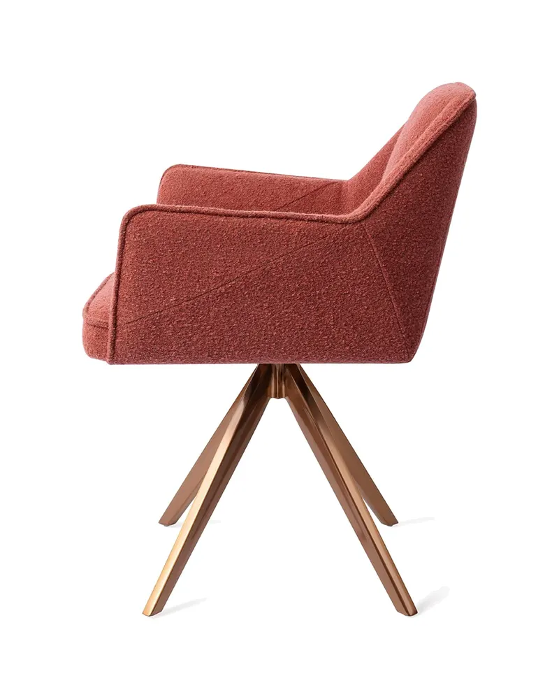 Tome Esszimmerstuhl von Jesper Home in Shabby Saffron, Turn, Roségold, Ansicht 2