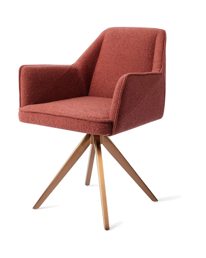 Tome Esszimmerstuhl von Jesper Home in Shabby Saffron, Turn, Roségold, Ansicht 3