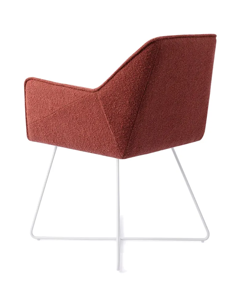 Tome Esszimmerstuhl von Jesper Home in Shabby Saffron, Cross, Weiß, Ansicht 4
