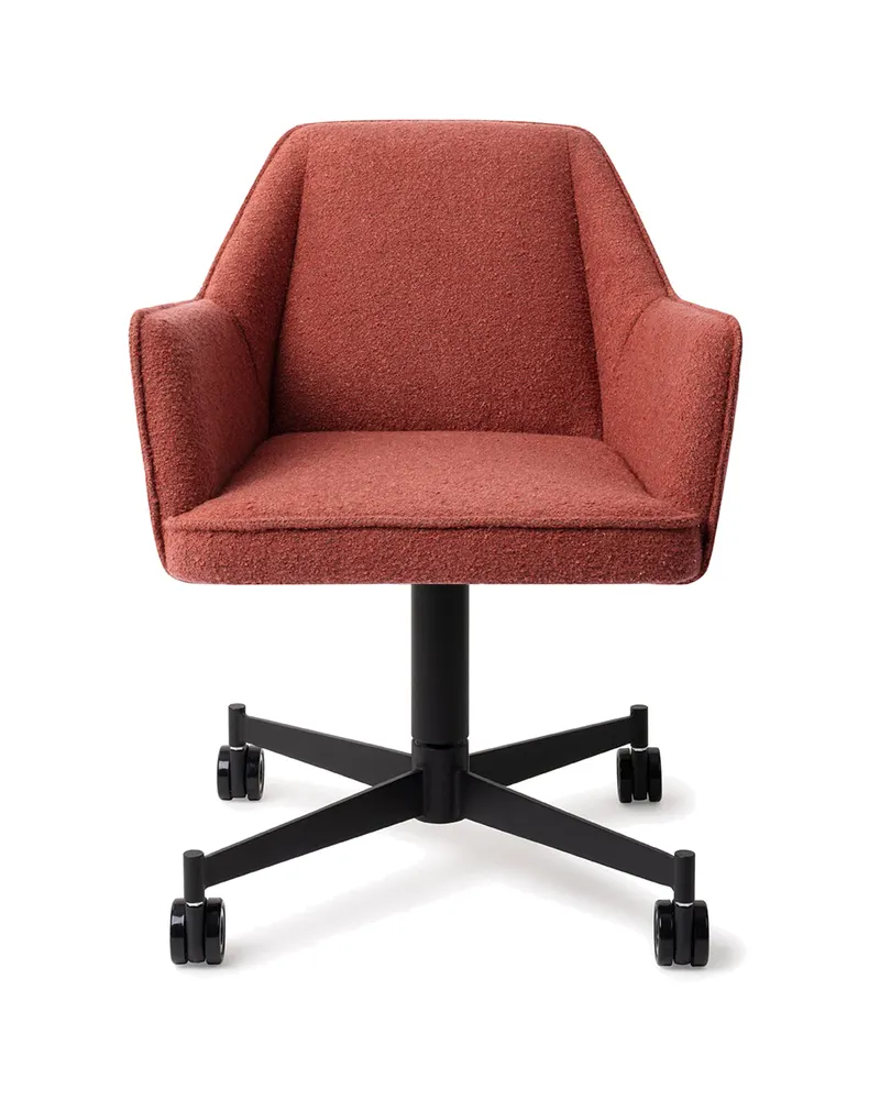 Tome Esszimmerstuhl von Jesper Home in Shabby Saffron, Caster, Schwarz, Ansicht 1