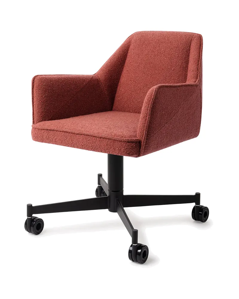 Tome Esszimmerstuhl von Jesper Home in Shabby Saffron, Caster, Schwarz, Ansicht 3