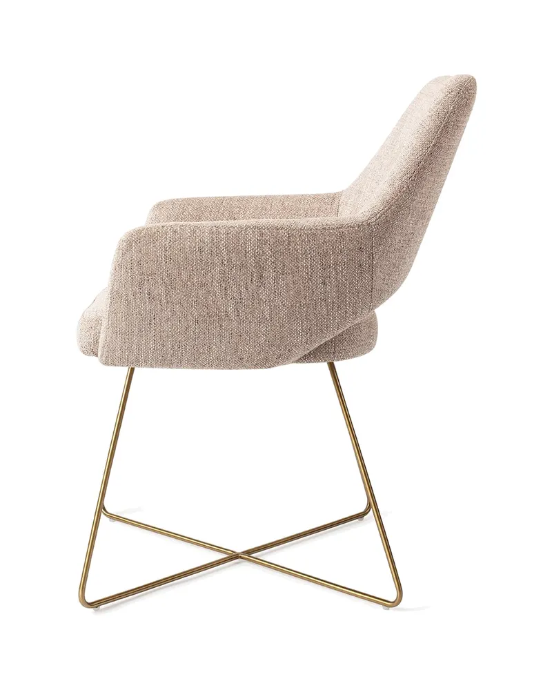 Yanai Esszimmerstuhl von Jesper Home in Biscuit Beach, Cross, Gold, Ansicht 2