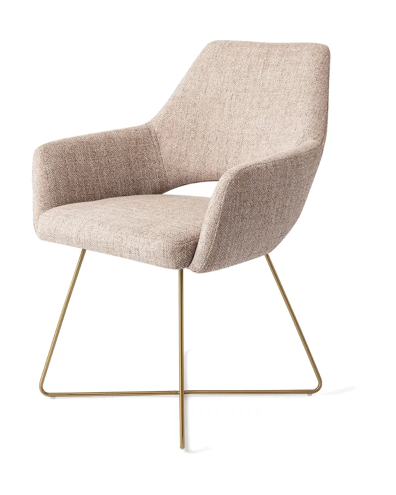 Yanai Esszimmerstuhl von Jesper Home in Biscuit Beach, Cross, Gold, Ansicht 3