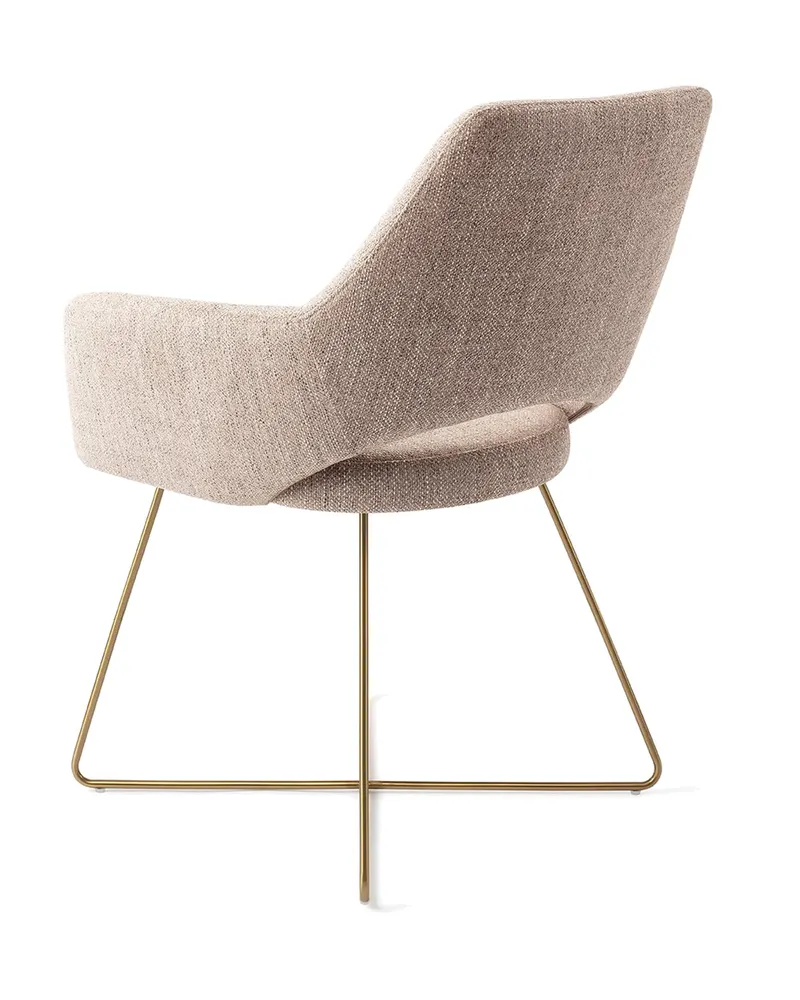 Yanai Esszimmerstuhl von Jesper Home in Biscuit Beach, Cross, Gold, Ansicht 4