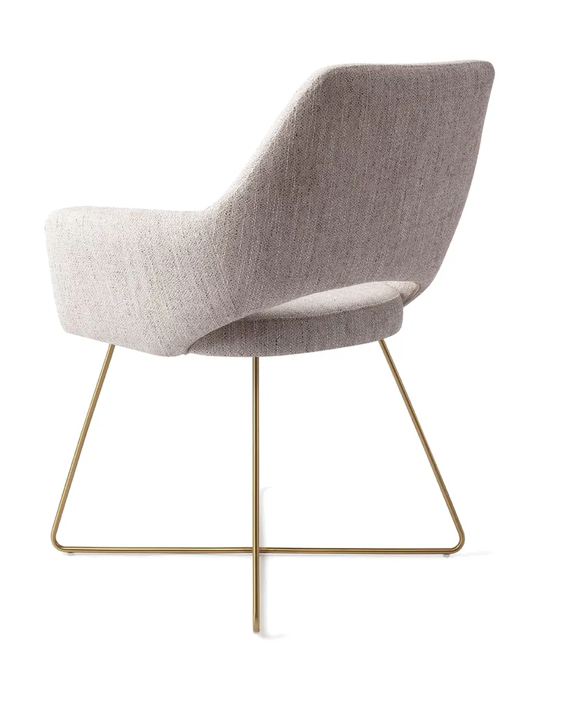 Yanai Esszimmerstuhl von Jesper Home in Pigeon, Cross, Gold, Ansicht 4