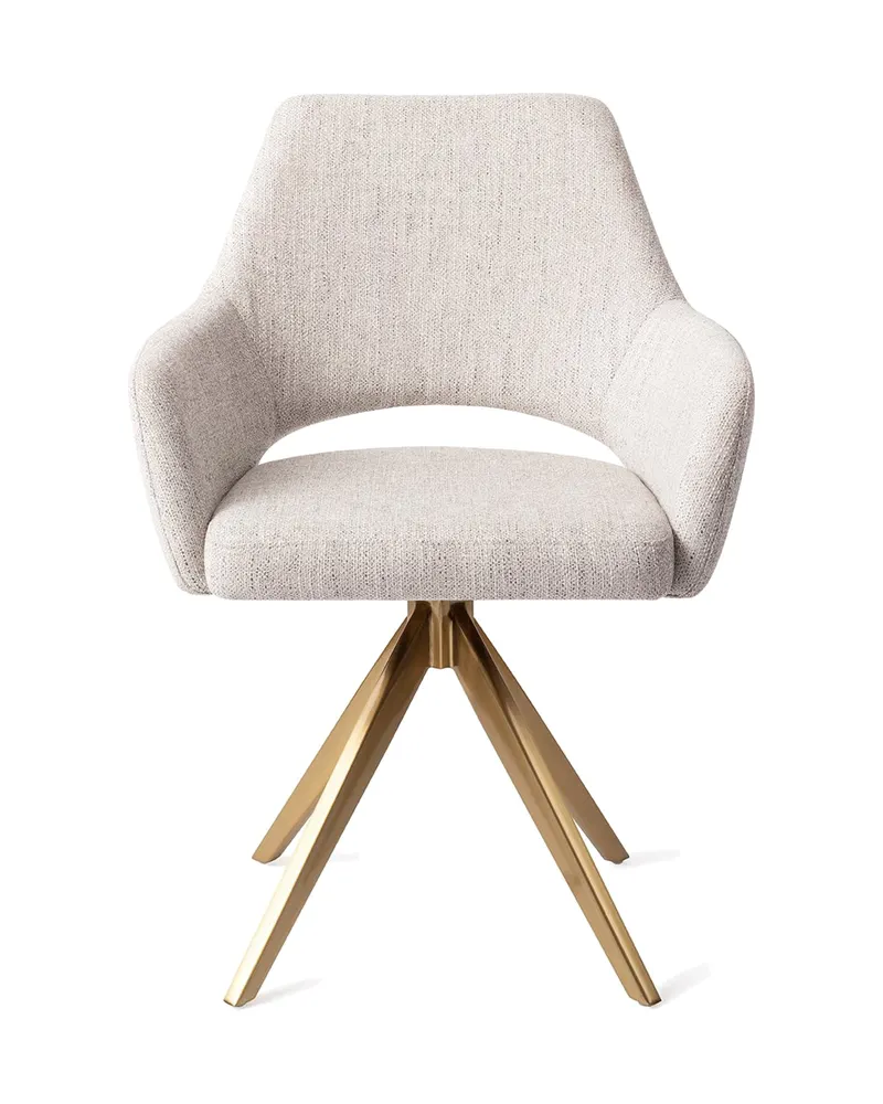 Yanai Esszimmerstuhl von Jesper Home in Pigeon, Turn, Gold, Ansicht 1