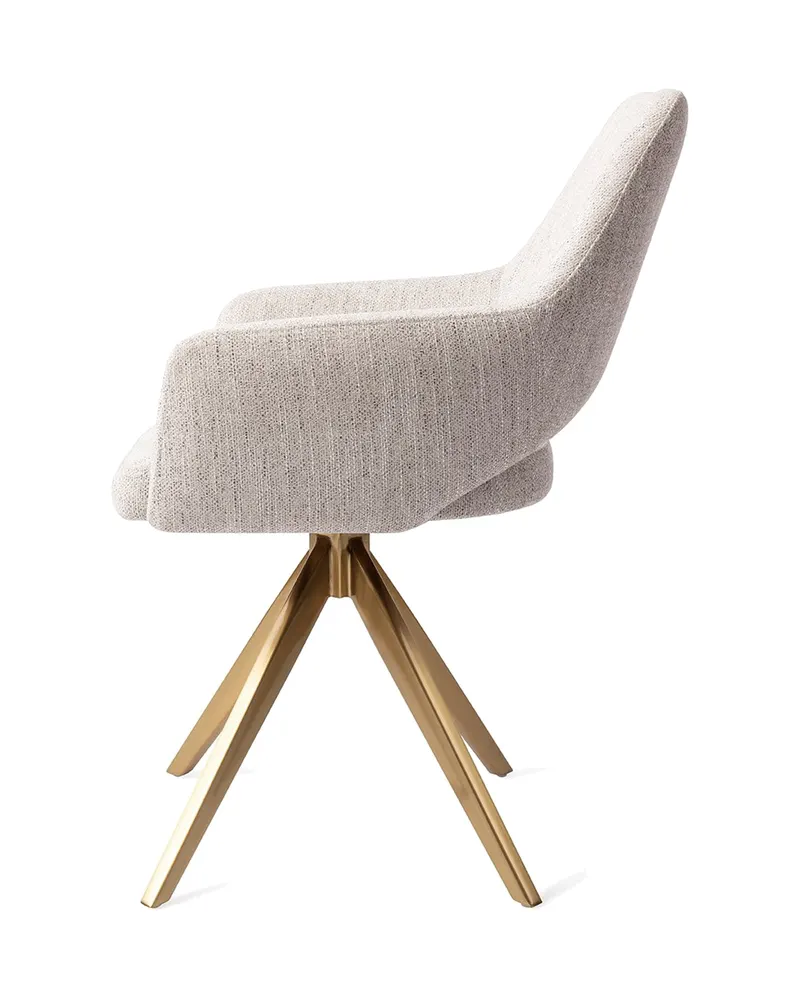 Yanai Esszimmerstuhl von Jesper Home in Pigeon, Turn, Gold, Ansicht 2
