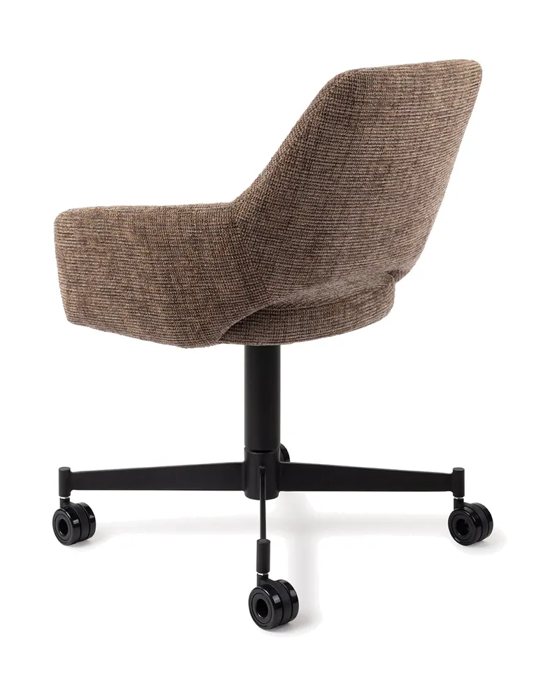 Yanai Esszimmerstuhl von Jesper Home in Checked Chestnut, Caster, Schwarz, Ansicht 4
