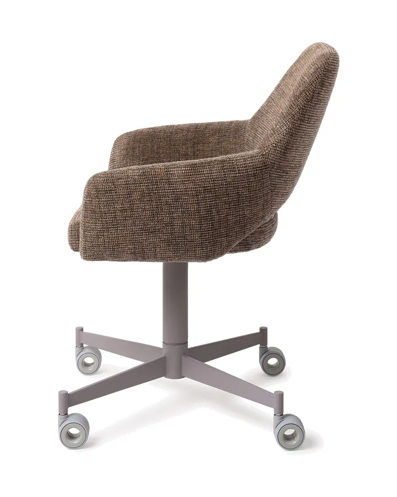 Yanai Esszimmerstuhl von Jesper Home in Checked Chestnut, Caster, Grau, Ansicht 2