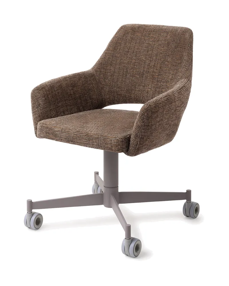 Yanai Esszimmerstuhl von Jesper Home in Checked Chestnut, Caster, Grau, Ansicht 3