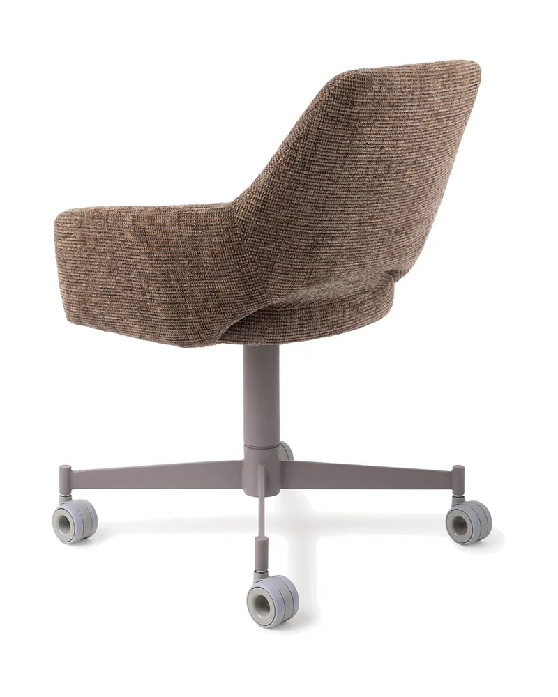 Yanai Esszimmerstuhl von Jesper Home in Checked Chestnut, Caster, Grau, Ansicht 4