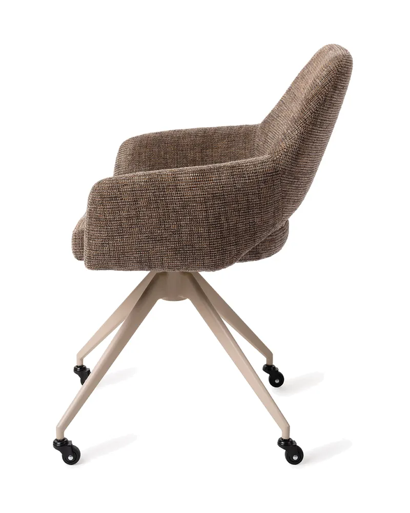 Yanai Esszimmerstuhl von Jesper Home in Checked Chestnut, Glide, Beige, Ansicht 2