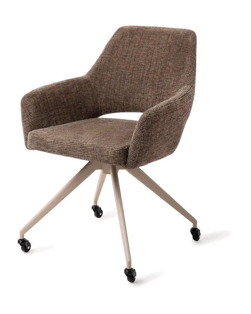 Yanai Esszimmerstuhl von Jesper Home in Checked Chestnut, Glide, Beige, Ansicht 3