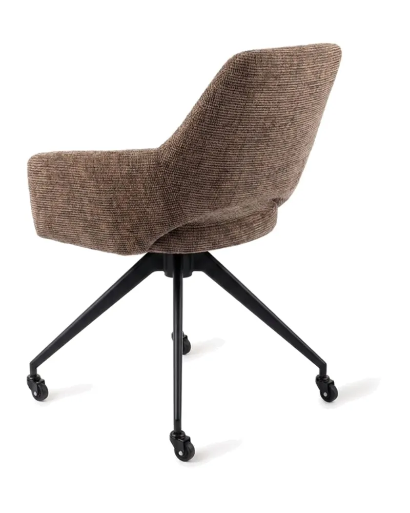 Yanai Esszimmerstuhl von Jesper Home in Checked Chestnut, Glide, Schwarz, Ansicht 4