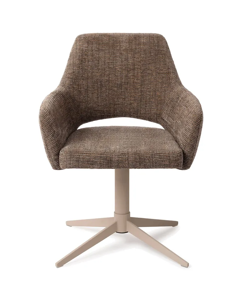 Yanai Esszimmerstuhl von Jesper Home in Checked Chestnut, Quad, Beige, Ansicht 1