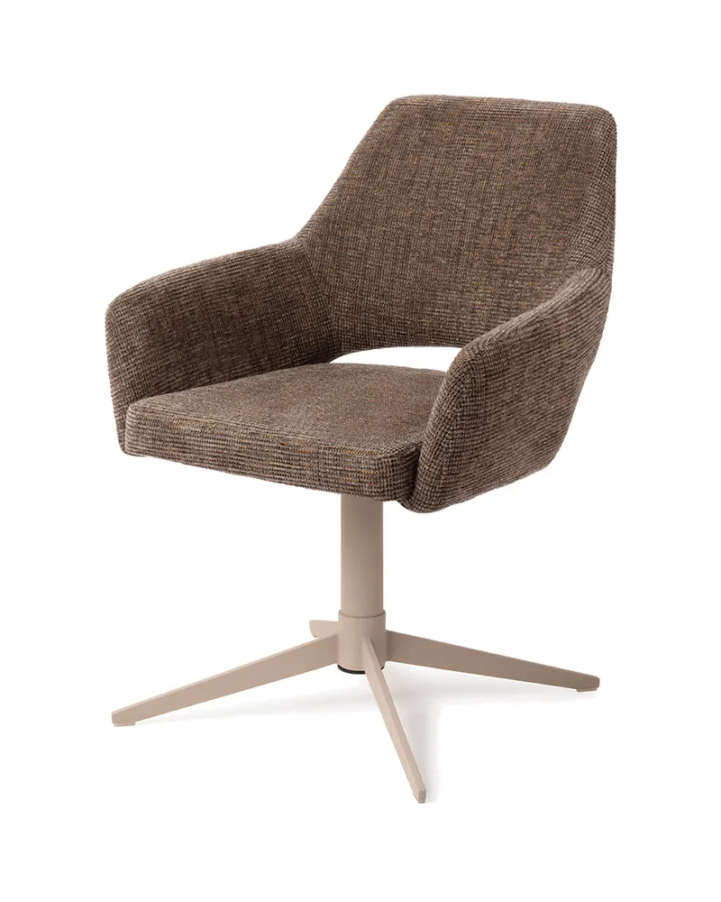 Yanai Esszimmerstuhl von Jesper Home in Checked Chestnut, Quad, Beige, Ansicht 3