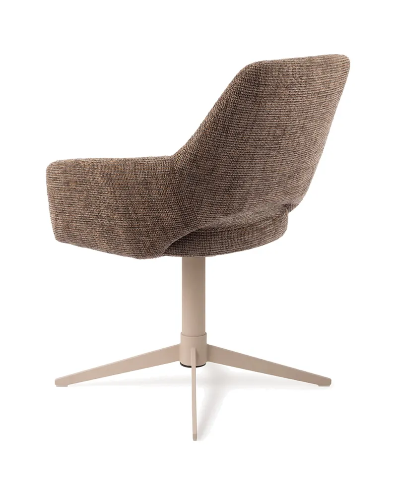 Yanai Esszimmerstuhl von Jesper Home in Checked Chestnut, Quad, Beige, Ansicht 4