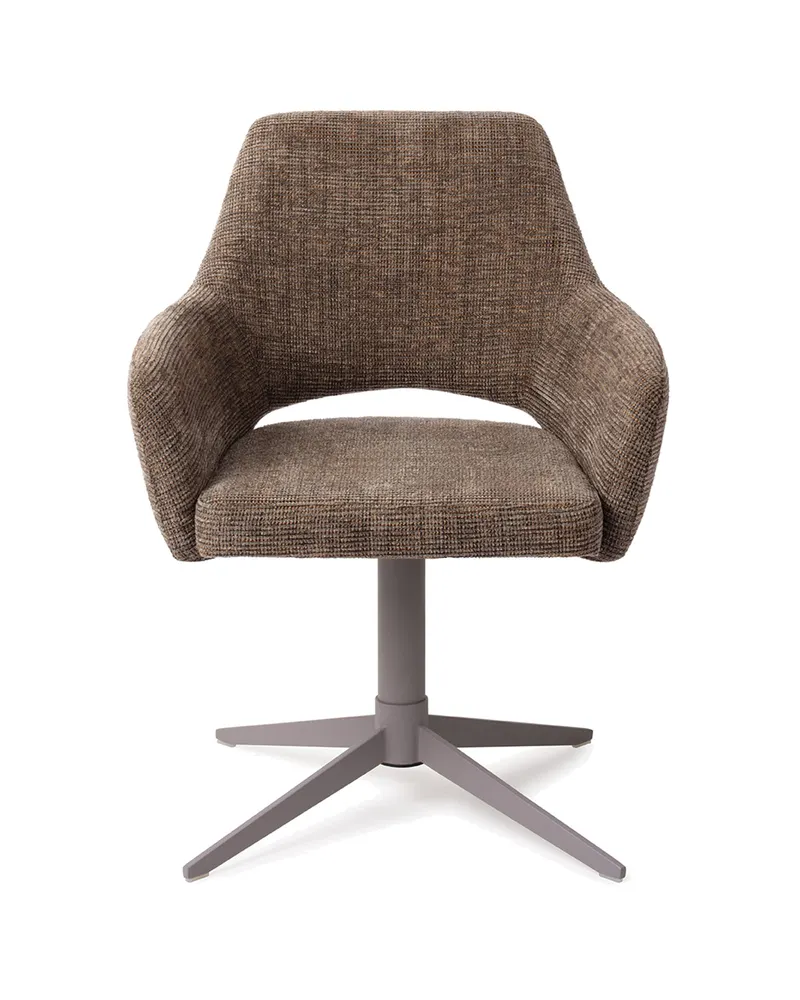 Yanai Esszimmerstuhl von Jesper Home in Checked Chestnut, Quad, Grau, Ansicht 1
