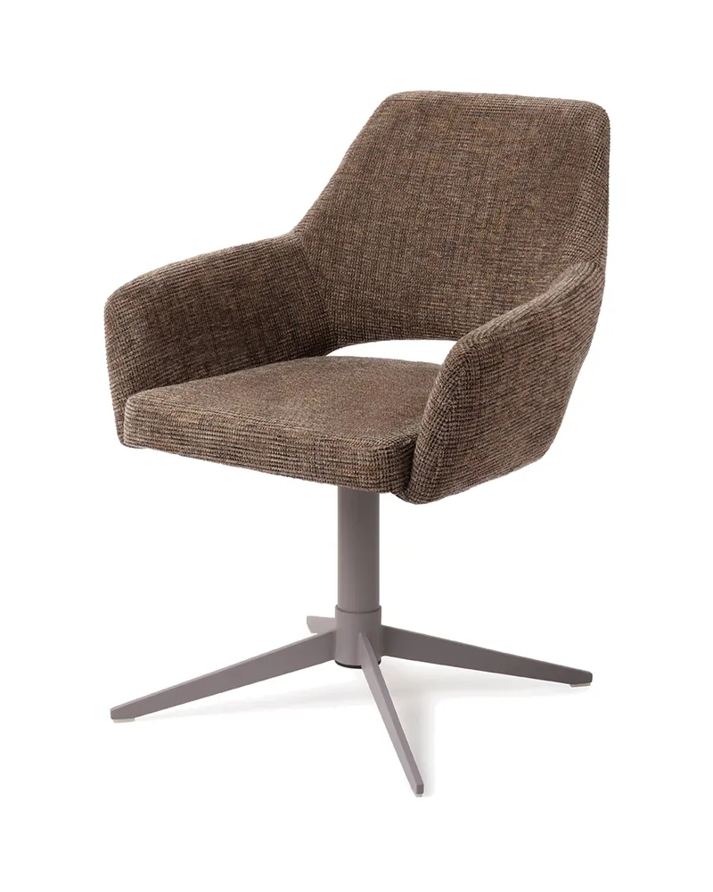 Yanai Esszimmerstuhl von Jesper Home in Checked Chestnut, Quad, Grau, Ansicht 3