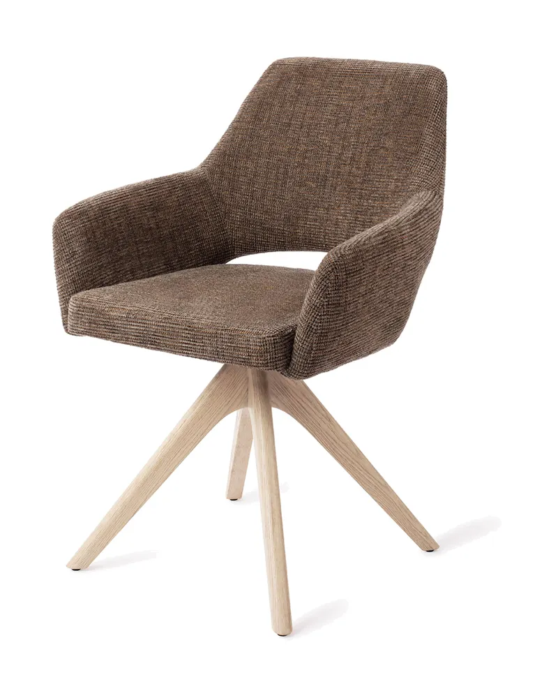 Yanai Esszimmerstuhl von Jesper Home in Checked Chestnut, Revolve Oak, Gebleicht, Ansicht 3