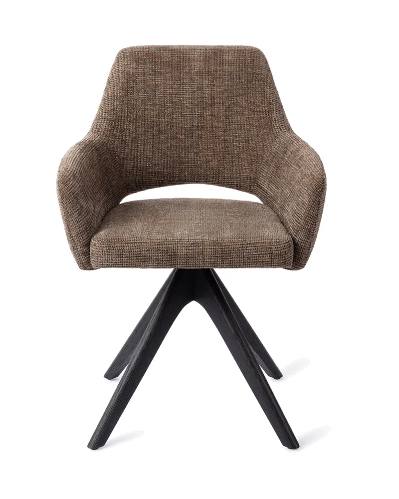 Yanai Esszimmerstuhl von Jesper Home in Checked Chestnut, Revolve Oak, Schwarz, Ansicht 1