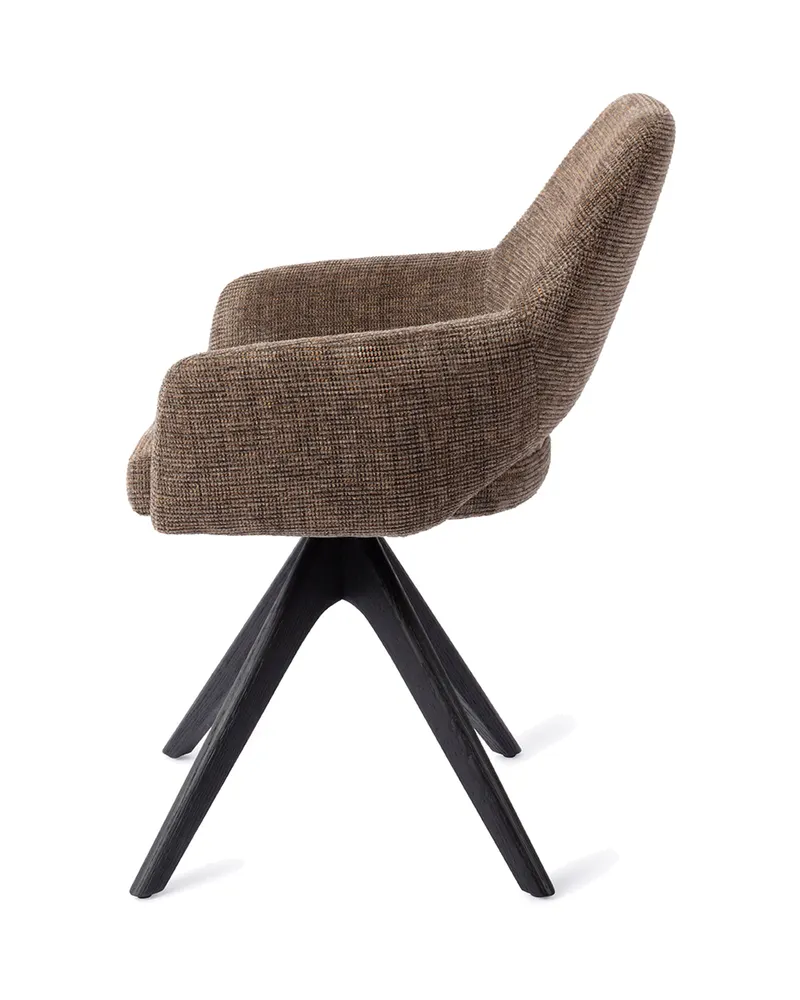 Yanai Esszimmerstuhl von Jesper Home in Checked Chestnut, Revolve Oak, Schwarz, Ansicht 2