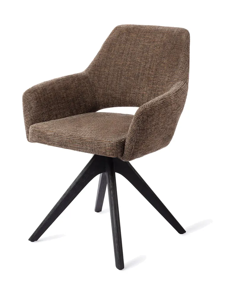 Yanai Esszimmerstuhl von Jesper Home in Checked Chestnut, Revolve Oak, Schwarz, Ansicht 3