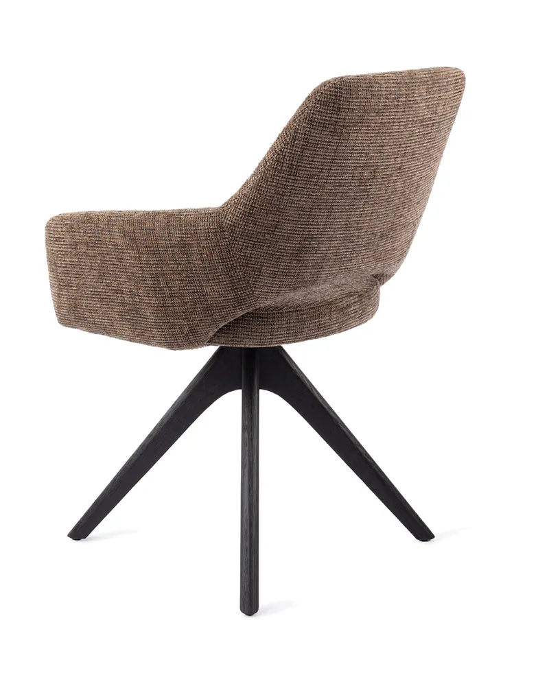 Yanai Esszimmerstuhl von Jesper Home in Checked Chestnut, Revolve Oak, Schwarz, Ansicht 4