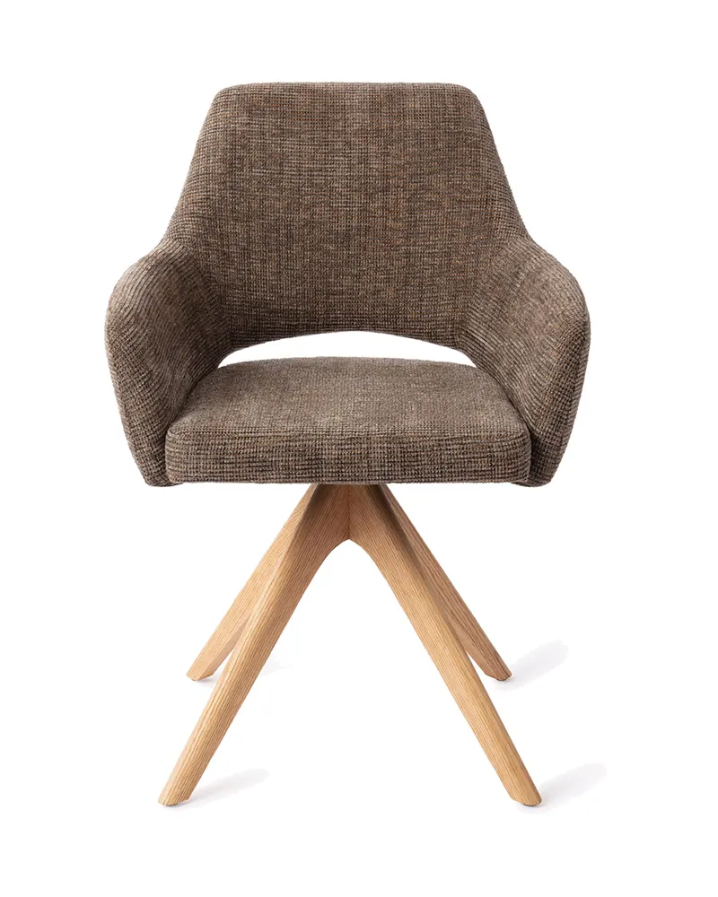 Yanai Esszimmerstuhl von Jesper Home in Checked Chestnut, Revolve Oak, Natur, Ansicht 1